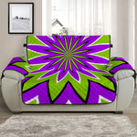 Green Flower Moving Optical Illusion Half Sofa Protector