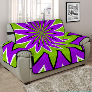 Green Flower Moving Optical Illusion Half Sofa Protector