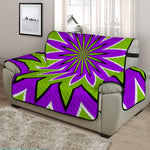 Green Flower Moving Optical Illusion Half Sofa Protector