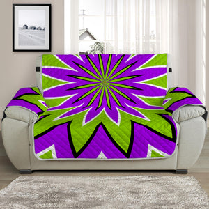 Green Flower Moving Optical Illusion Half Sofa Protector