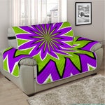 Green Flower Moving Optical Illusion Half Sofa Protector