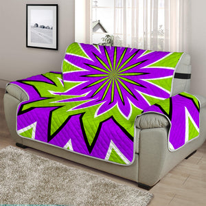 Green Flower Moving Optical Illusion Half Sofa Protector