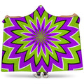 Green Flower Moving Optical Illusion Hooded Blanket