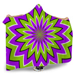 Green Flower Moving Optical Illusion Hooded Blanket