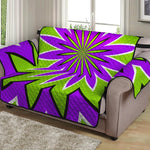 Green Flower Moving Optical Illusion Loveseat Protector