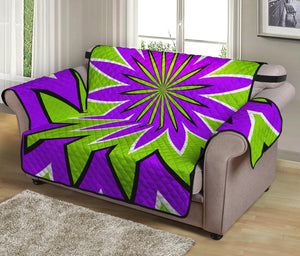 Green Flower Moving Optical Illusion Loveseat Protector