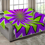 Green Flower Moving Optical Illusion Loveseat Protector