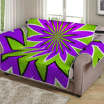 Green Flower Moving Optical Illusion Loveseat Protector