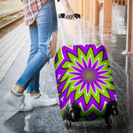 Green Flower Moving Optical Illusion Luggage Cover GearFrost