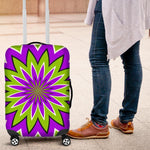 Green Flower Moving Optical Illusion Luggage Cover GearFrost