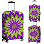 Green Flower Moving Optical Illusion Luggage Cover GearFrost