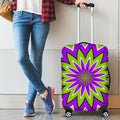 Green Flower Moving Optical Illusion Luggage Cover