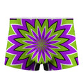 Green Flower Moving Optical Illusion Men's Boxer Briefs