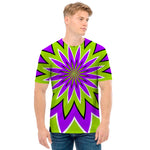 Green Flower Moving Optical Illusion Men's T-Shirt