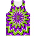 Green Flower Moving Optical Illusion Men's Tank Top