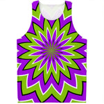 Green Flower Moving Optical Illusion Men's Tank Top