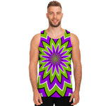 Green Flower Moving Optical Illusion Men's Tank Top