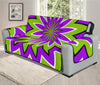 Green Flower Moving Optical Illusion Oversized Sofa Protector