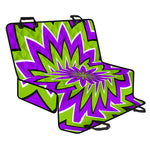 Green Flower Moving Optical Illusion Pet Car Back Seat Cover