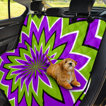 Green Flower Moving Optical Illusion Pet Car Back Seat Cover
