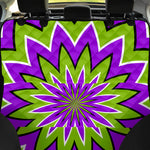 Green Flower Moving Optical Illusion Pet Car Back Seat Cover