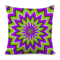 Green Flower Moving Optical Illusion Pillow Cover