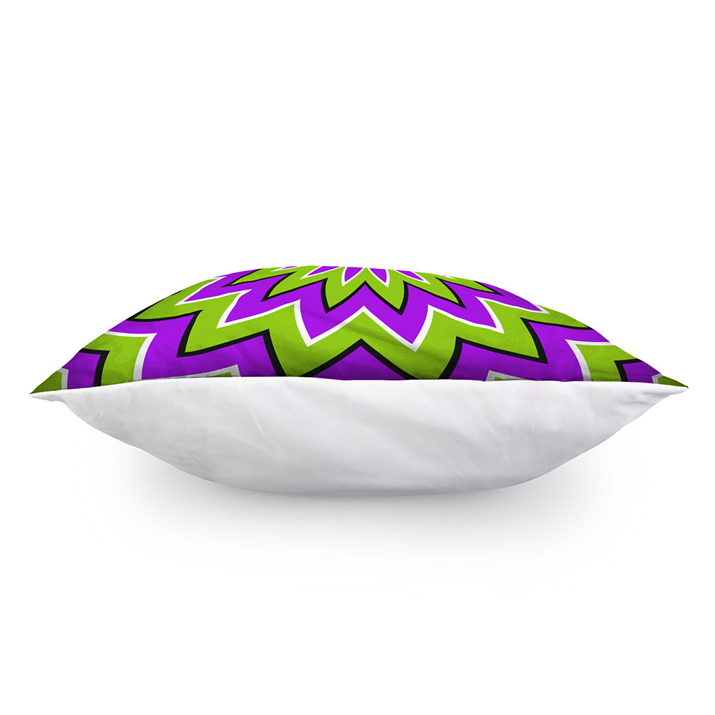 Green Flower Moving Optical Illusion Pillow Cover