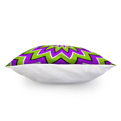 Green Flower Moving Optical Illusion Pillow Cover
