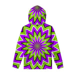 Green Flower Moving Optical Illusion Pullover Hoodie