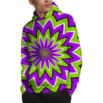 Green Flower Moving Optical Illusion Pullover Hoodie