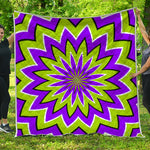 Green Flower Moving Optical Illusion Quilt