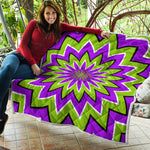 Green Flower Moving Optical Illusion Quilt