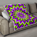 Green Flower Moving Optical Illusion Quilt