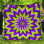 Green Flower Moving Optical Illusion Quilt