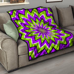 Green Flower Moving Optical Illusion Quilt