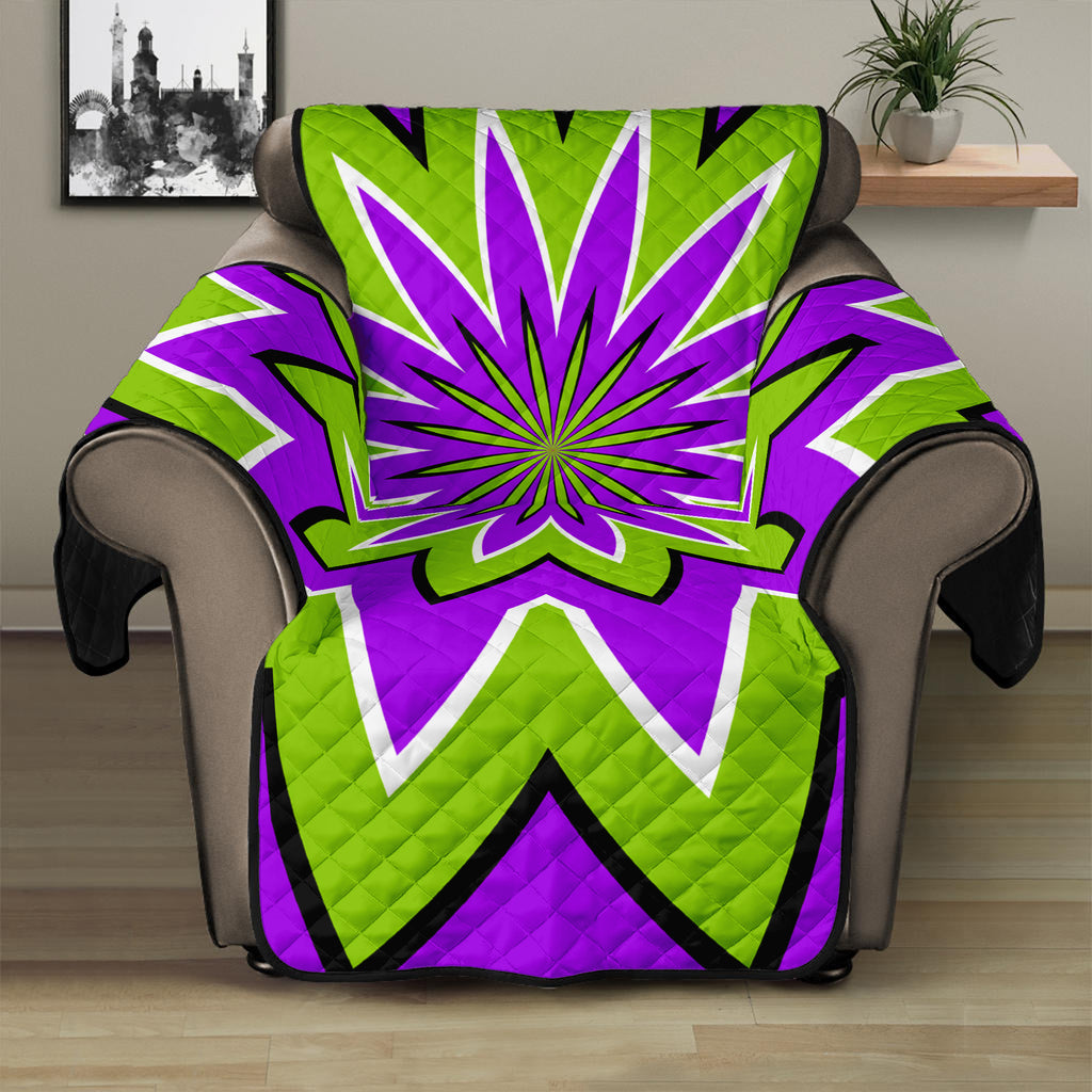 Green Flower Moving Optical Illusion Recliner Protector