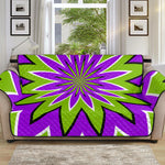 Green Flower Moving Optical Illusion Sofa Protector