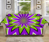 Green Flower Moving Optical Illusion Sofa Protector