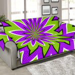 Green Flower Moving Optical Illusion Sofa Protector