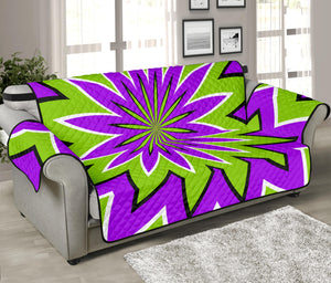 Green Flower Moving Optical Illusion Sofa Protector