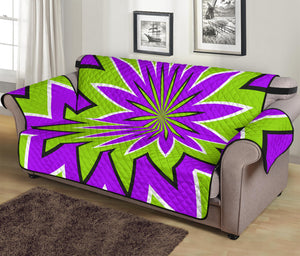 Green Flower Moving Optical Illusion Sofa Protector