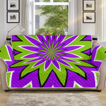 Green Flower Moving Optical Illusion Sofa Protector