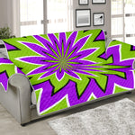 Green Flower Moving Optical Illusion Sofa Protector