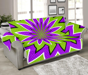 Green Flower Moving Optical Illusion Sofa Protector