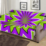 Green Flower Moving Optical Illusion Sofa Protector