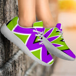 Green Flower Moving Optical Illusion Sport Shoes GearFrost