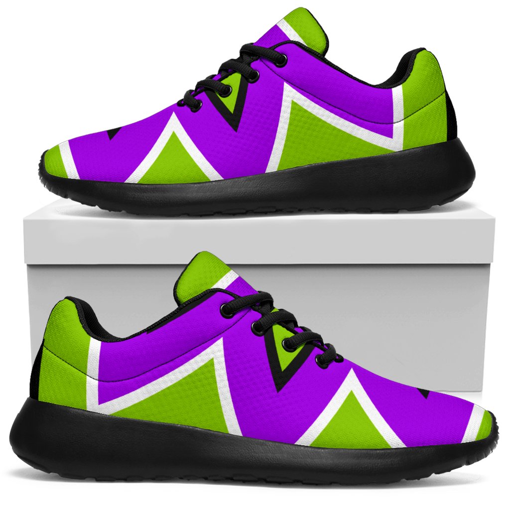 Green Flower Moving Optical Illusion Sport Shoes GearFrost