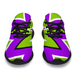 Green Flower Moving Optical Illusion Sport Shoes GearFrost