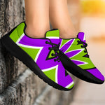 Green Flower Moving Optical Illusion Sport Shoes GearFrost