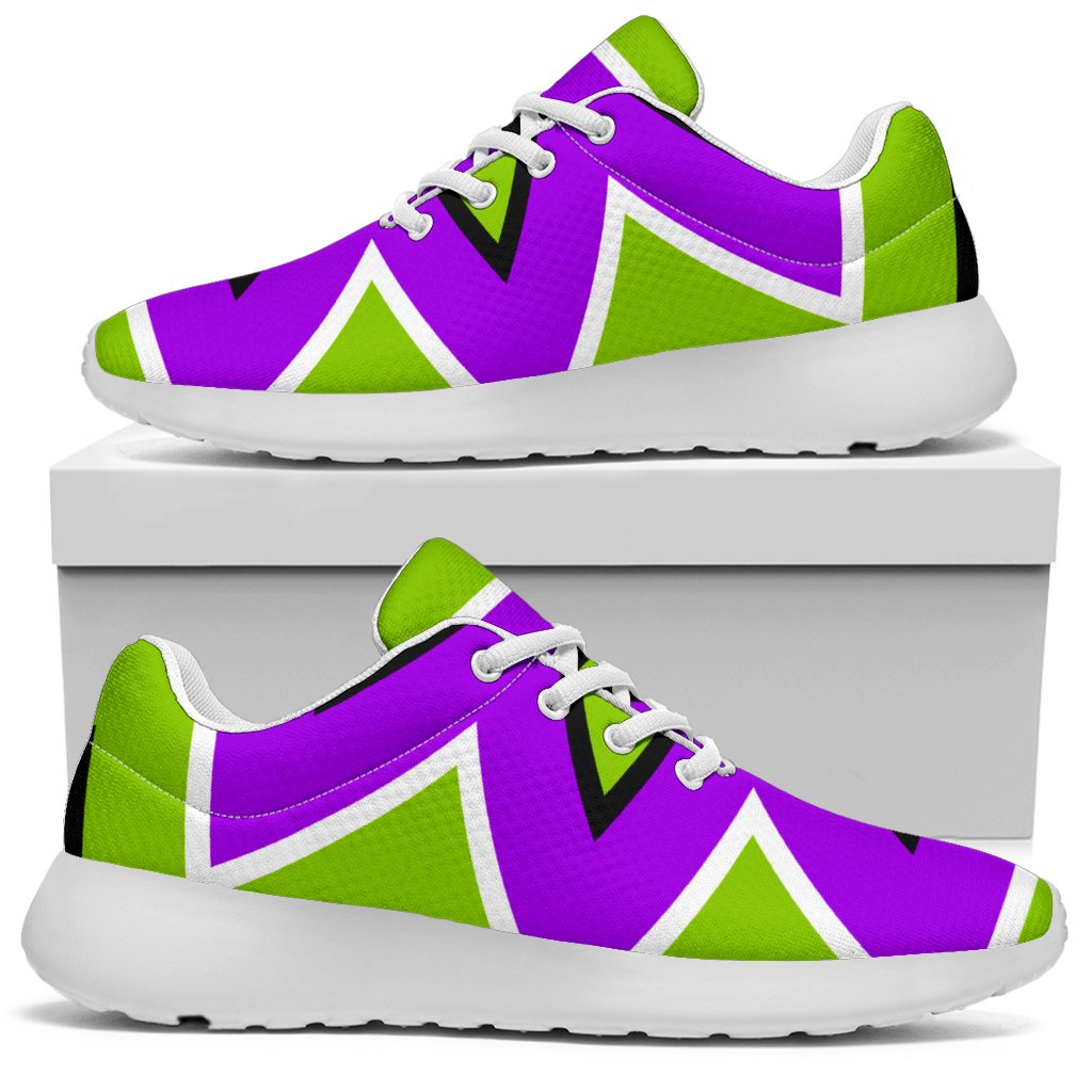 Green Flower Moving Optical Illusion Sport Shoes GearFrost